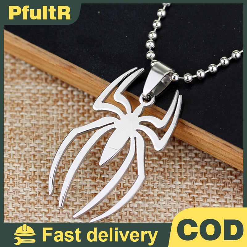 Null Marvel Super Heroes สแตนเลส Spider Silver แฟชั่นจี้สร้อยคอ null