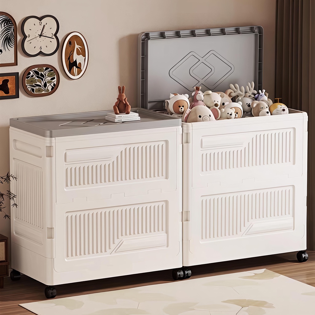 MINIHOMES 🧺 กล่องเก็บของ กล่องเก็บเสื้อผ้าพับได้มีล้อ ขนาด603464ซม. แข็งแรง รับน้ำหนัก60KG กันฝุ่นกันชื้น🔥