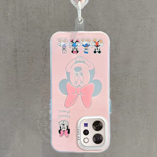 เคส Vivo V70 Case เคสลายการ์ตูนคู่รักน่ารัก มิกกี้ มินนี่ เมาส์ แบบด้าน กันกระแทก พร้อมสายคล้องโทรศัพท์ ขอบซิลิโคนอ่อนนุ่ม เคสโทรศัพท์สำหรับสาว ๆ นักเรียน