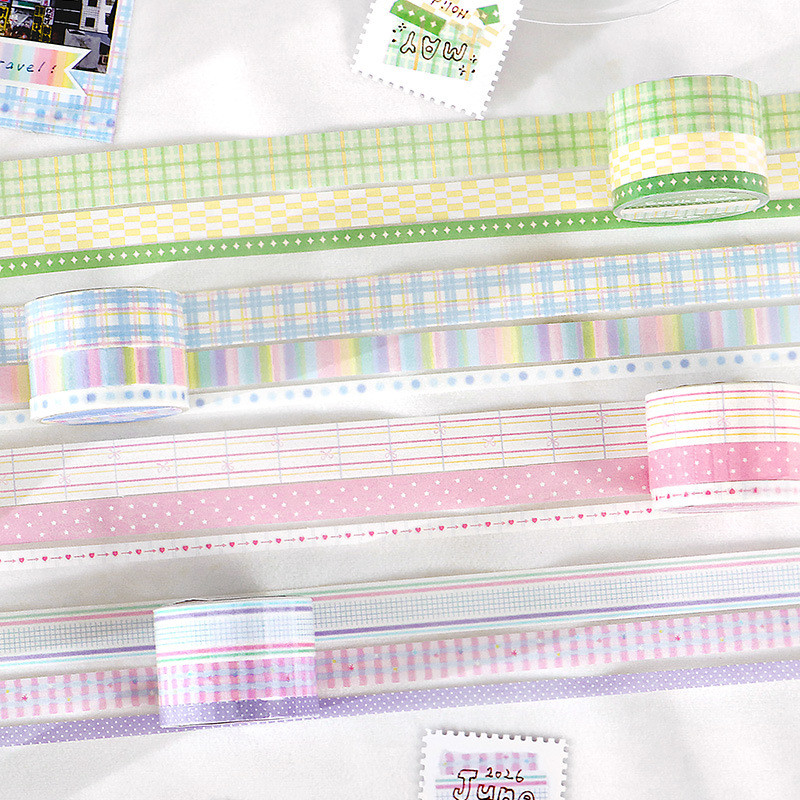 ไดลี่|3 ม้วนใน Simple Fresh Washi เทปชุดนักเรียน Basic All-Match ดึง Strip Collage ตกแต่งคู่มือวัสดุ diy สติกเกอร์ตกแต่งคู่มือสติกเกอร์เทป