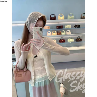 Glassy Sky😜เสื้อสายเดี่ยว เสริมฟองน้ำในดีเทลลายลุกไม้ ทรงรัดรูป เสื้อครอปคล้องคอ เสื้อกล้ามผู้หญิง(FY2904)