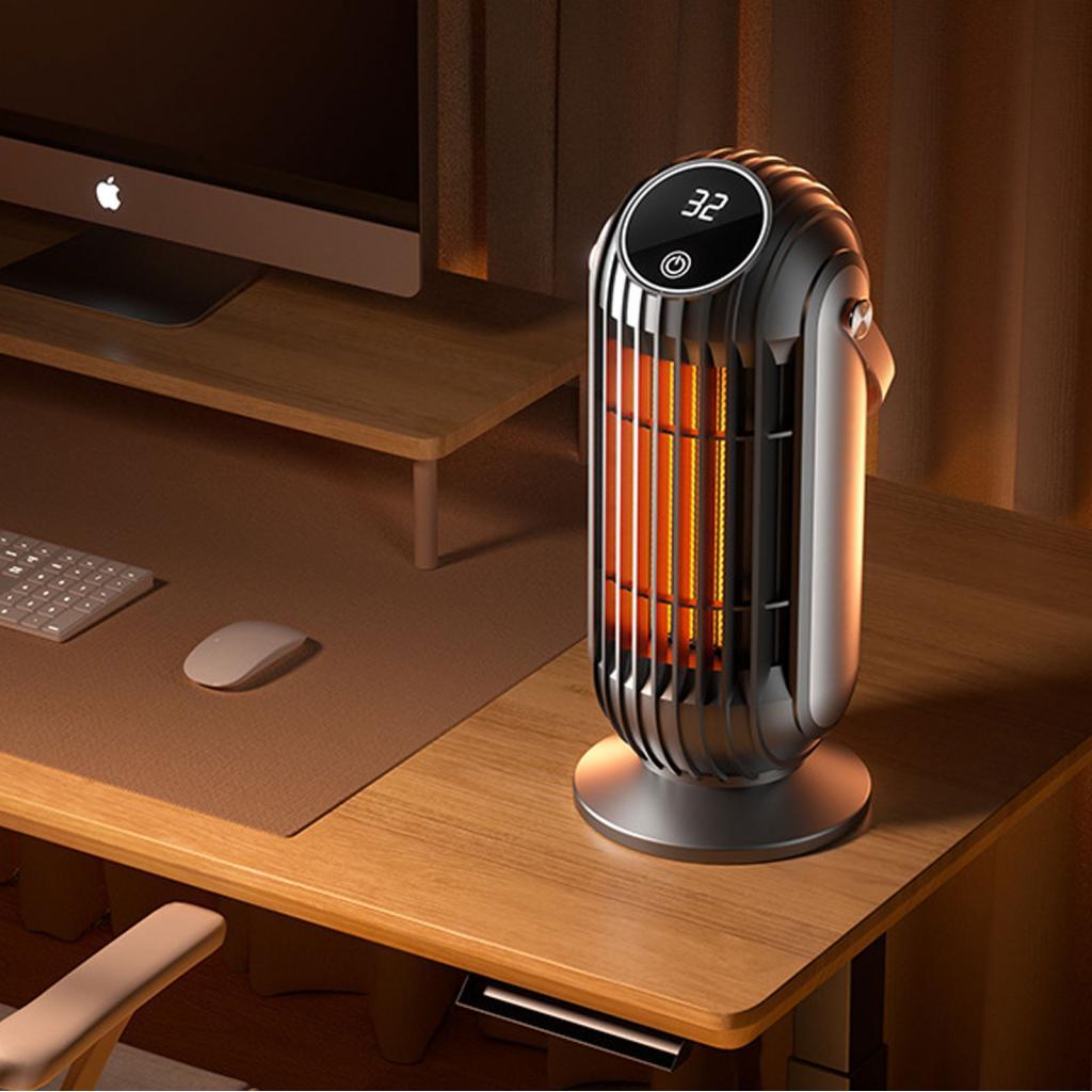 Cyryvn Space Heater สําหรับในร่ม 1500W PTC ความร้อนอย่างรวดเร็วพัดลมตั้งโต๊ะแบบพกพาพร้อมตัวจับเวลาห้