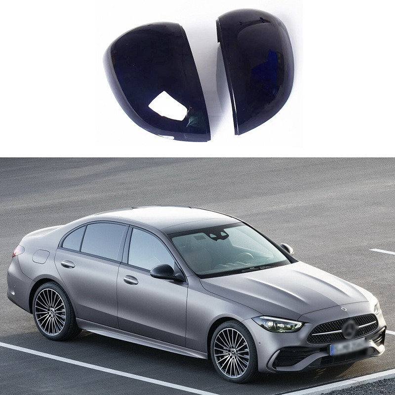 เหมาะสําหรับ Mercedes-Benz Benz W206 X206 EQE V295 V297 W223 ฝาครอบกระจกมองหลังรถยนต์สีดําสดใส