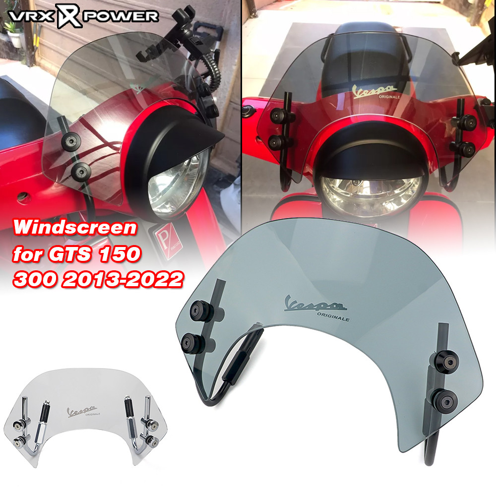 สําหรับเวสป้า GTS 150 3โวลต์ GTS300 2013-2022กระจกแข่งกระจกขนาดเล็กอะคริลิ กระบังหน้า
