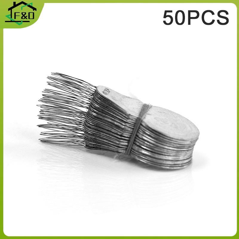 F&O 50 ชิ้นโบว์ลวดเข็ม Threader Stitch เครื่องแทรกเครื่องมือด้ายเย็บผ้ามือ