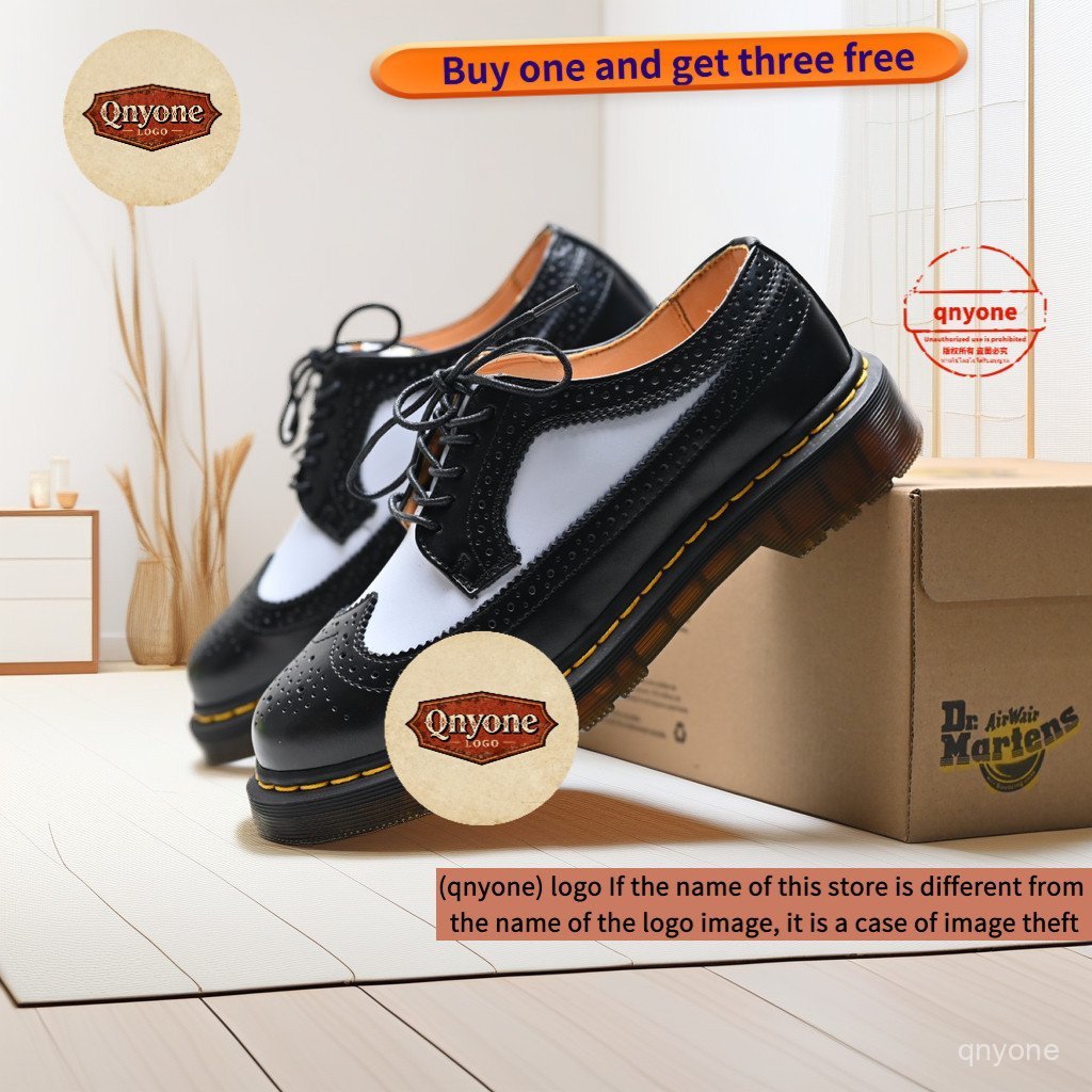 รองเท้า Dr. Martens 3989 Smooth Platform Contrast Color Brogue ดีไซน์คลาสสิกสำหรับทั้งชายและหญิง