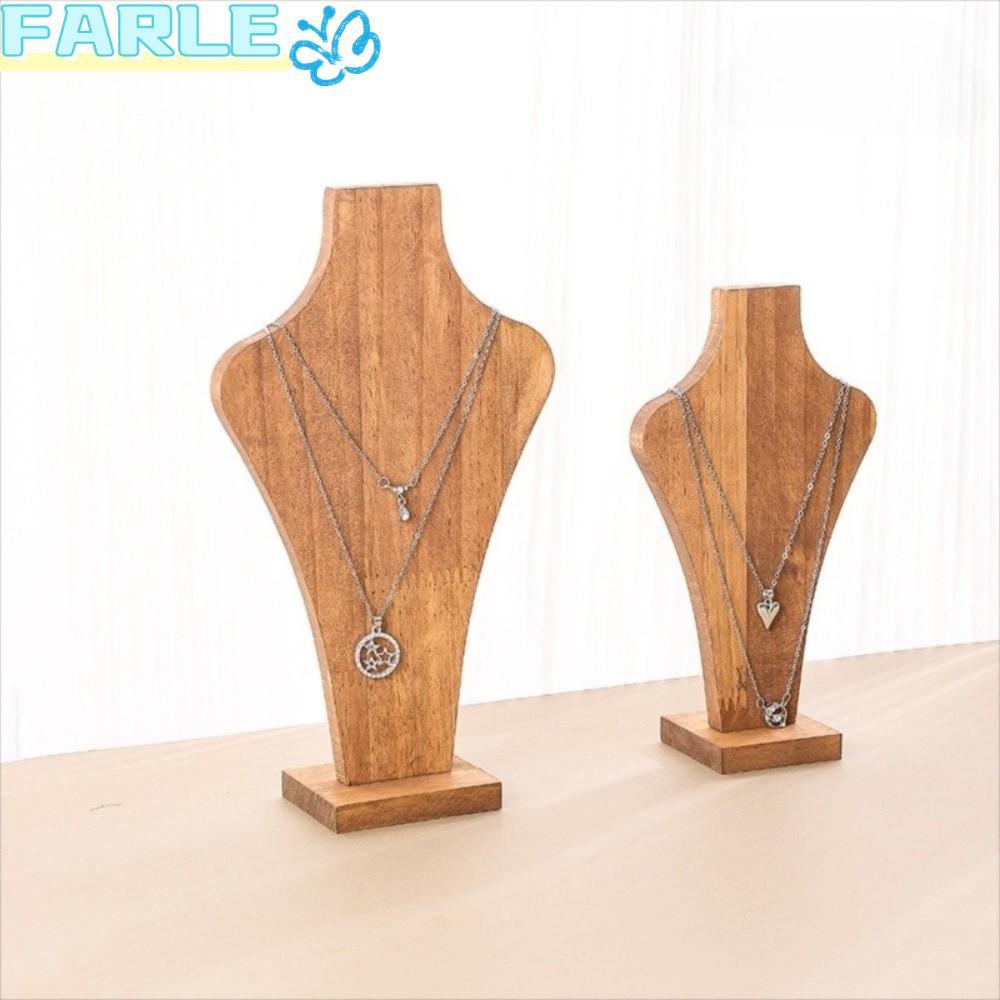 Frl ชั้นวางเครื่องประดับชั้นวางแขวนไม้ยืนแสดงสร้อยคออุปกรณ์ประกอบฉากแสดงที่ถอดออกได้ระดับไฮเอนด์สร้อ