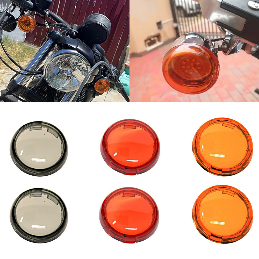โปรโมชั่น เหมาะสําหรับ Harley XL883 1200 Dinah Gliding รถจักรยานยนต์ด้านหน้าด้านหลังไฟเลี้ยวฝาครอบป้องกันกรณีดัดแปลงอุปกรณ์เสริม