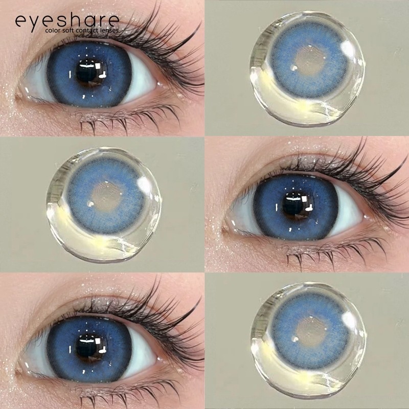 Eyeshare 2 ชิ้น\1 คู่ ZURICH คอนแทคเลนส์สีฟ้าคอนแทคเลนส์สามารถใช้สําหรับหนึ่งปี 14.5 มิลลิเมตร