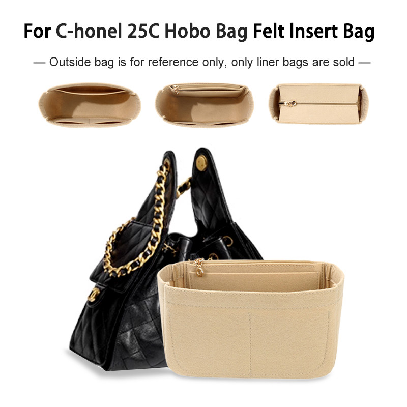 Felt ใส่กระเป๋าสําหรับ C-honel 25C Hobo Mini ขนาดเล็กกระเป๋าขนาดใหญ่สําหรับ Organizer แต่งหน้า Travel ภายใน