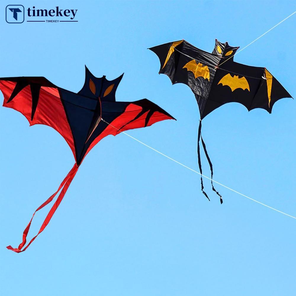 TIMEKEY 1.6m ขนาดใหญ่ค้างคาว Kite เหมือนจริง Easy to Fly Delta Kite สําหรับเด็กเด็กเริ่มต้นชายหาดกลา