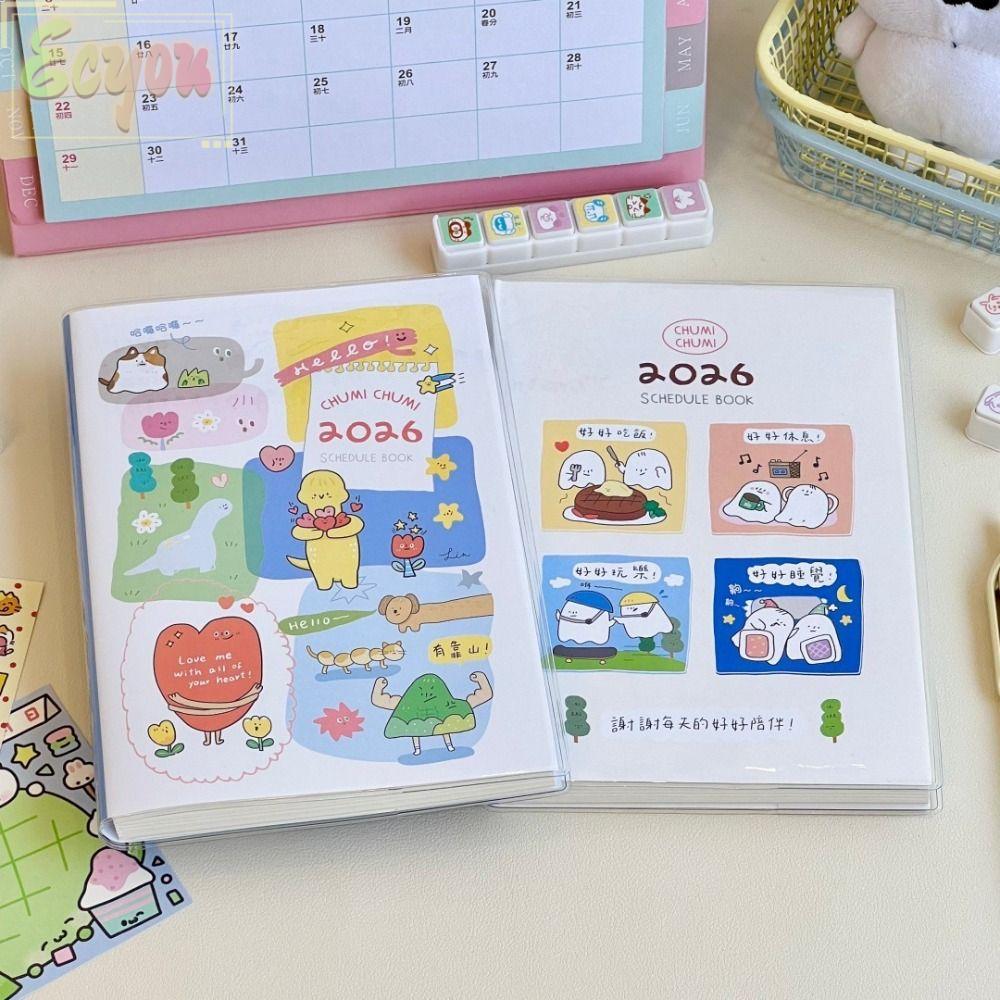 ECYOU สมุดบันทึกสําหรับนักเรียนพร้อมปฏิทินที่จะทํารายการ 2026 Planner แบบพกพา B6 Daily Planner สํานั