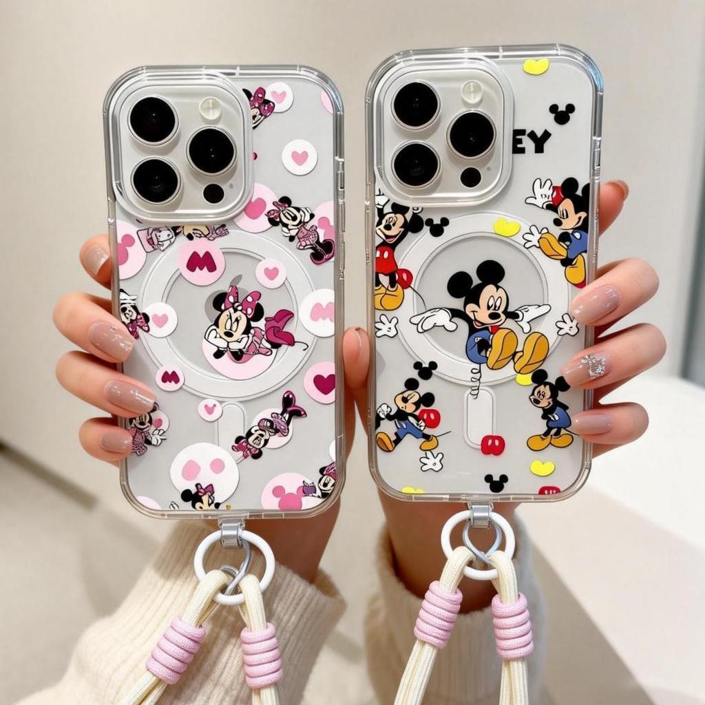 💟Bov-ลวดลายคู่รัก ชาร์จไร้สาย พร้อมสายคล้อง เคส iPhone 17PROMAX เคสไอโฟน 13PRO 16PRO 15 14PLUS 12 11-CHXYCK50