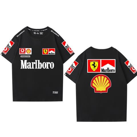 Ferrari F1 ทีม Michael Schumacher 2022 ฤดูร้อนเสื้อยืดผ้าฝ้าย 100% Unisex 695