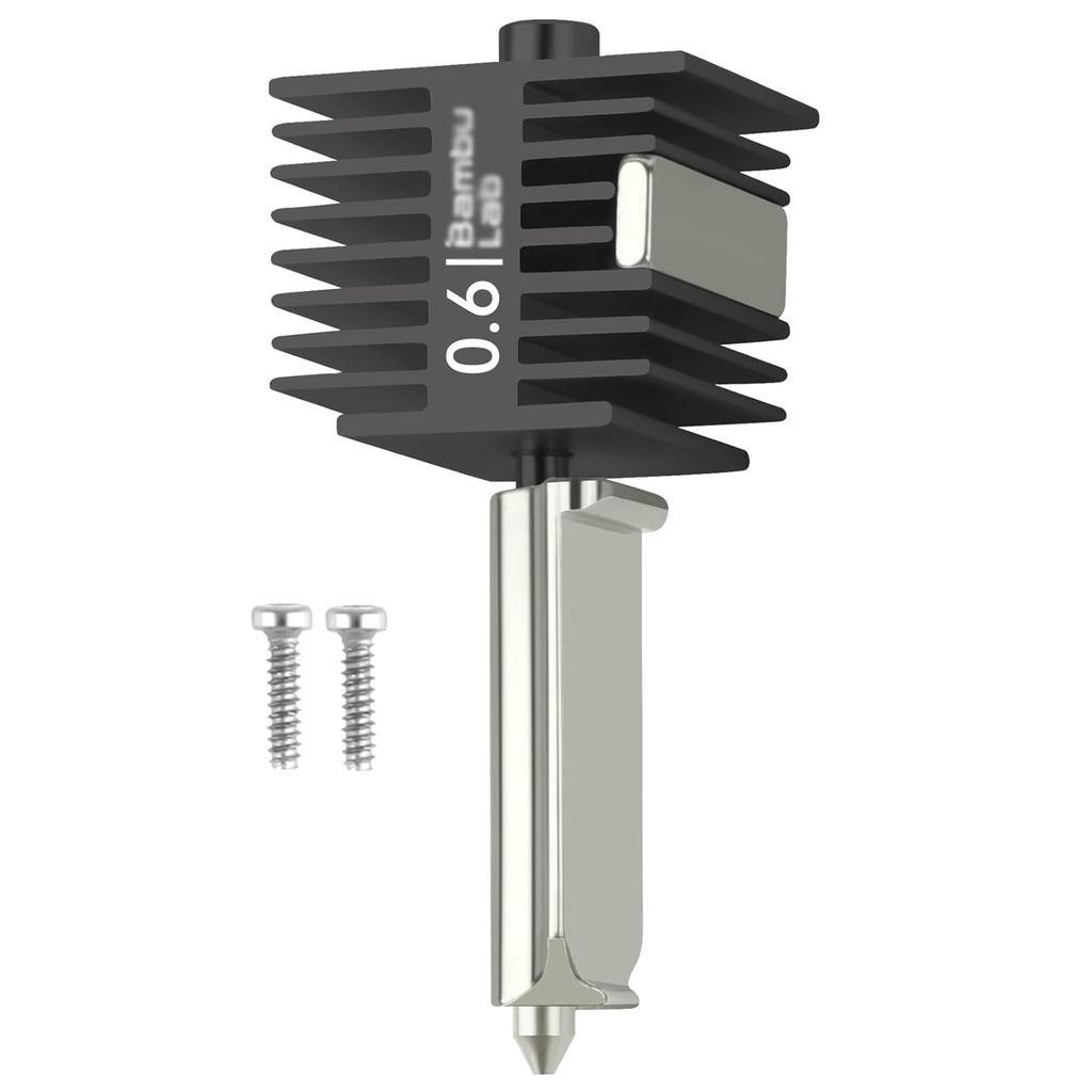 Original Bamboo Lab A1/A1 Mini 0.6 มม.Hotend,High Temp & Fast Speed Hardened Steel หัวฉีด + บล็อกควา