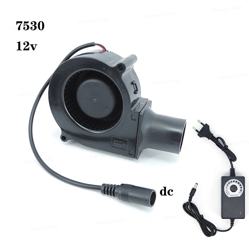 12V 7 ซม.7530 DC Power Variable Speed Controller Air Blower Cooler พัดลมระบายความร้อน 75 มม.สําหรับ 