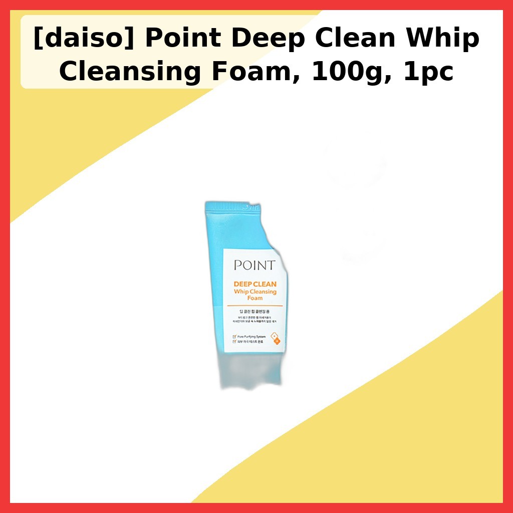 [daiso] โฟมล้างหน้า Point Deep Clean Whip 100g, 1 ชิ้น / โฟมล้างหน้าเกาหลี / Deep Clean / ของแท้ 100