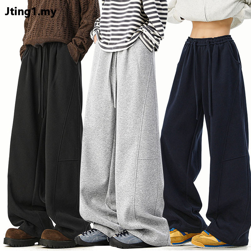 สีเทาอ่อน Baggy Lelaki หลวม Slack Seluar Lelaki Seluar Baggy Lelaki สีดํา Sweatpants ผู้ชาย Seluar T