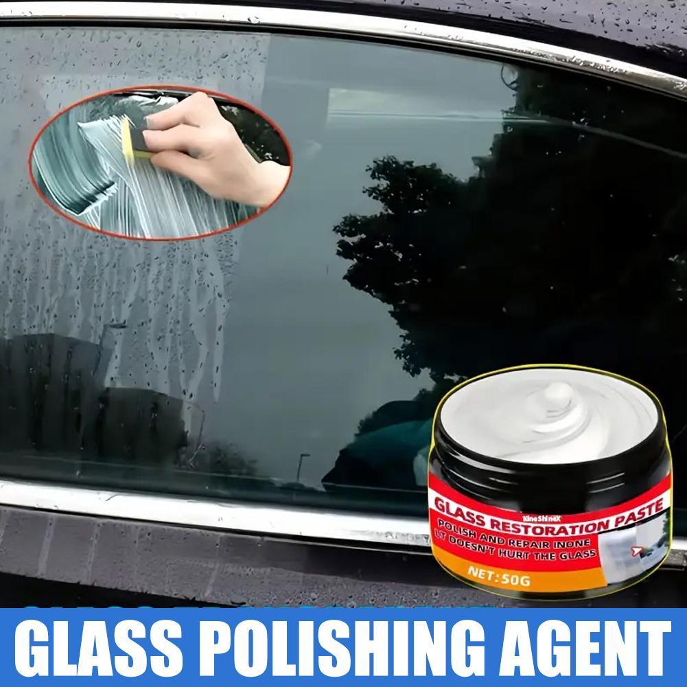 free Spongepremium Glass Polishing Cream Automotive Remove Watermark Glass Car Film Cleaner W4j6