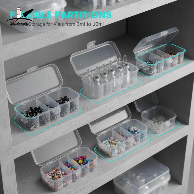 [wonderediy] 4/10 ชิ้น Staable พลาสติก Microtube กล่องเก็บ 3ML 2/4/6/24-Slot Vial Storage Case Clear
