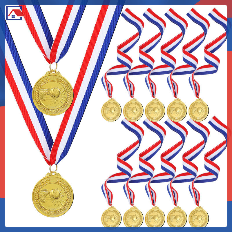 12 ชิ้นบาสเกตบอลกีฬา Themed Party Favors เหรียญทองโลหะ Championship 45.00X5.00X1.00 ซม.Golden erkena