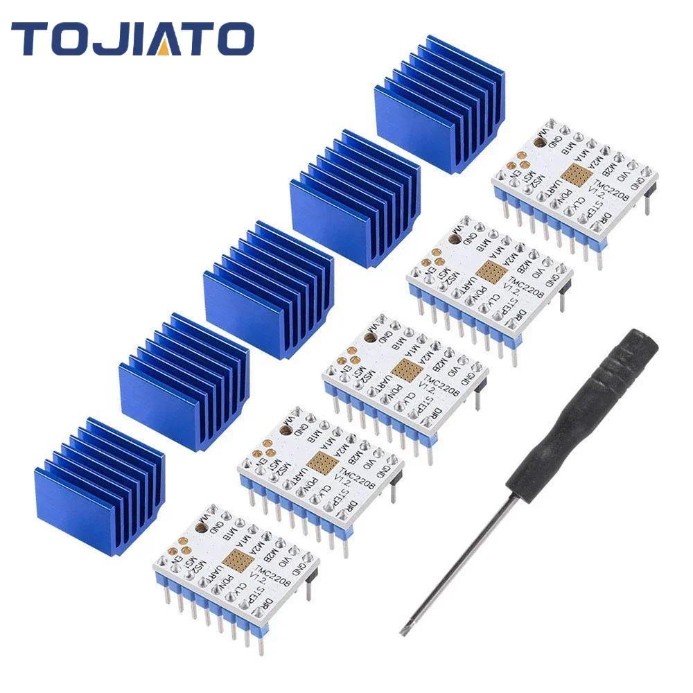 1-5 ชิ้น TMC2208 3D เครื่องพิมพ์ Stepper Motor Driver, TMC2208 V1.2 Stepper Driver โมดูลความร้อนอ่าง