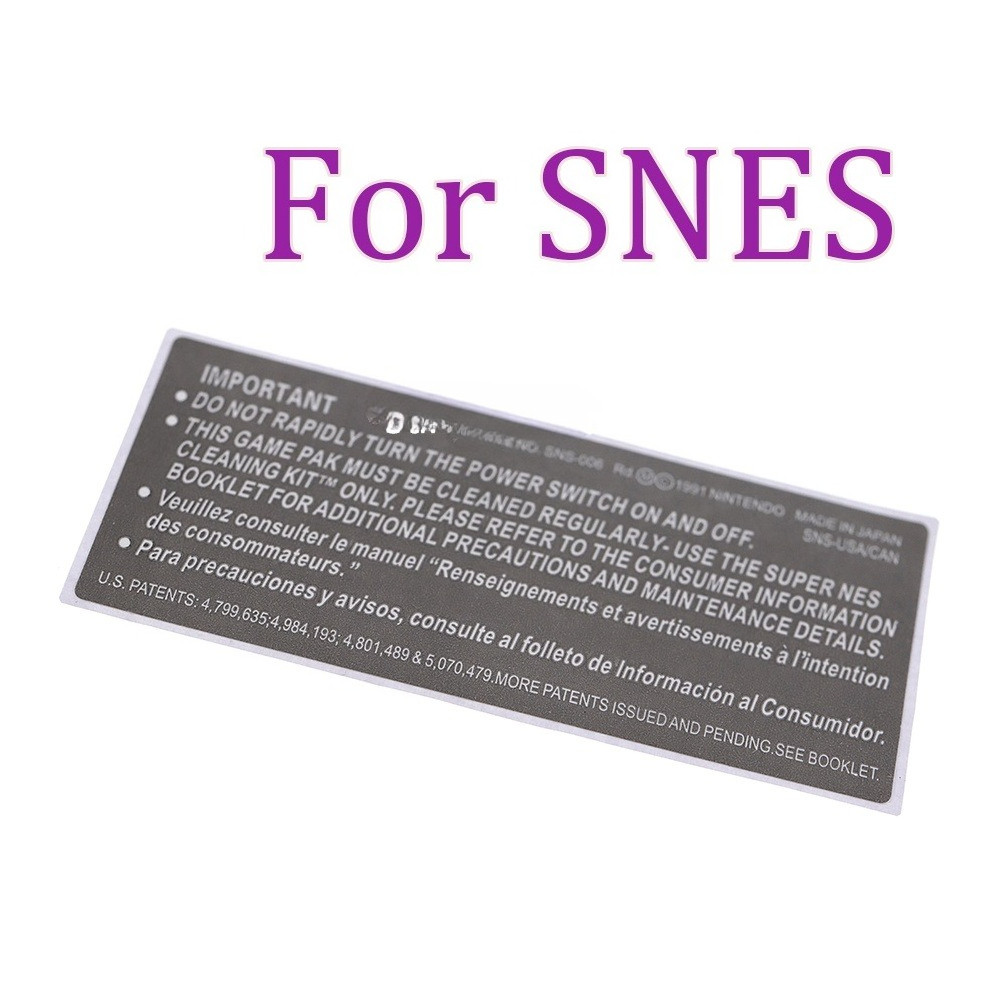 1PCS สําหรับ SNES ตลับหมึกสติกเกอร์สติกเกอร์เปลือก Lable Seals เกม