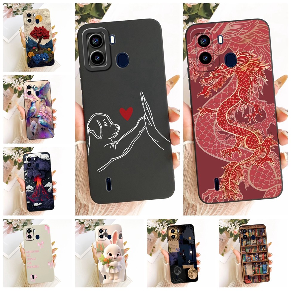 Tecno Pop 6 เคสพร้อมลายนิ้วมือแฟชั่นหรูหรา Cool Kawaii น่ารักทาสีปลอกซิลิโคน Tecno BE7