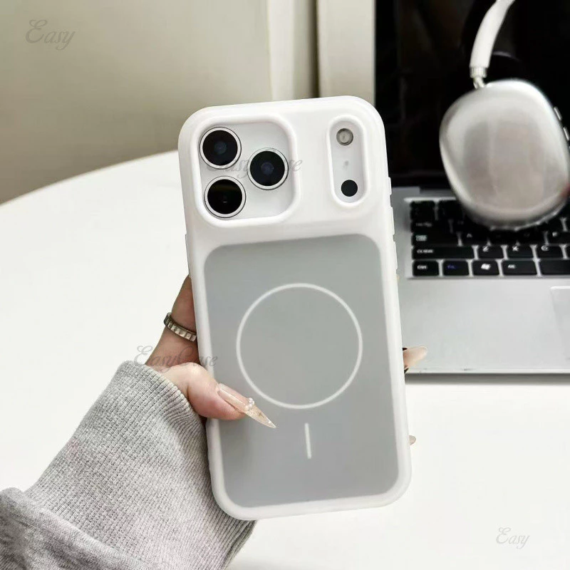 วุ้นแม่เหล็กสีคู่ 2-ใน-1 เคสแข็งสําหรับ ไอโฟน 17 16 15 14 13 มือโปร สูงสุด กันลื่นและป้องกันการตกกระแทกฝาหลัง thumbnail 9