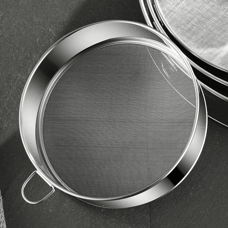 粉筛子面粉筛过滤网筛烘焙工具手持40-60目粉超细家用不锈钢筛网20260325Flour Sieve, Flour Sifter, Filter Mesh Sieve, Bak Tool, Hand