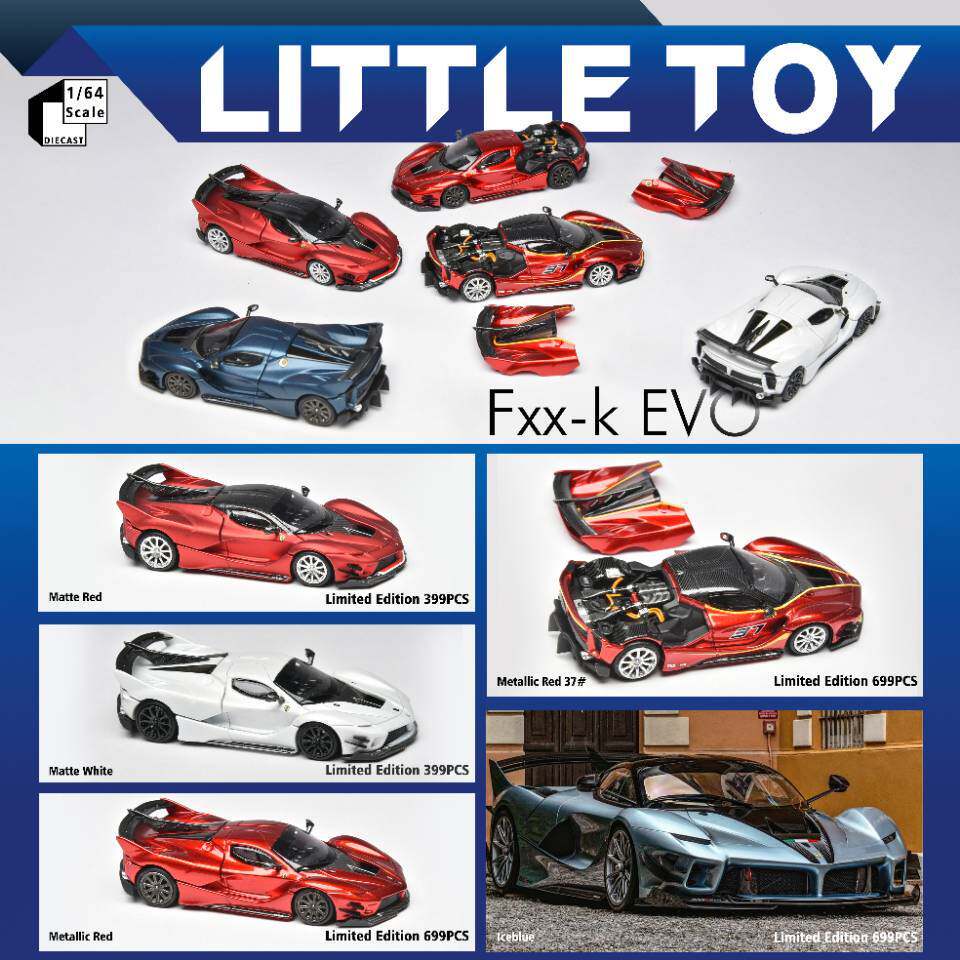[คลังสินค้าพร้อมขายร้อน] ของเล่นน้อย 1: 64 Ferrari Leap Horse Fxx-k EVO Supercar Limited Alloy Car M