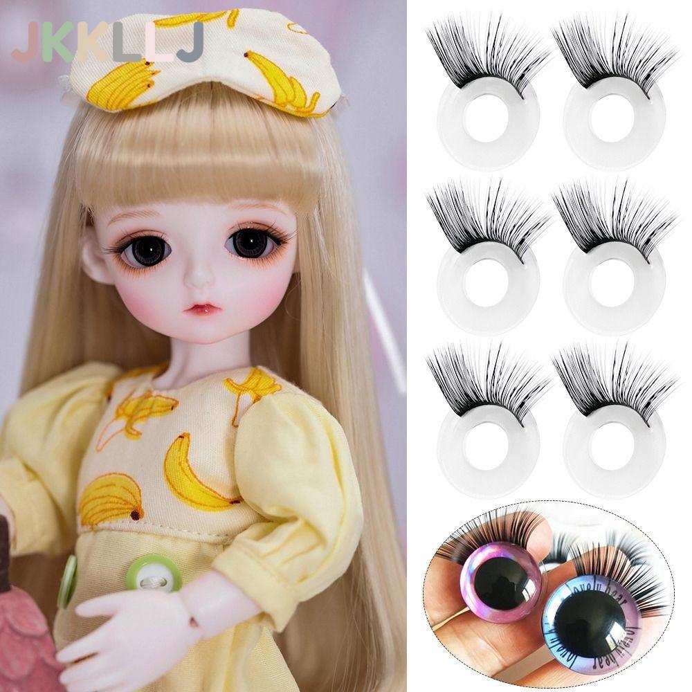 JKKLLJ ขนตาปลอม, 1 คู่ DIY ตุ๊กตาขนตา, Handmade สีดําทําซ่อม Eye Change Up สําหรับ Blythe