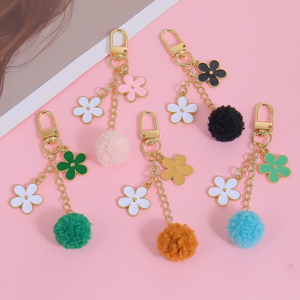 Creative Pompom พวงกุญแจคลาสสิกโลหะดอกไม้พวงกุญแจรถอุปกรณ์เสริม Party ของที่ระลึกของขวัญ