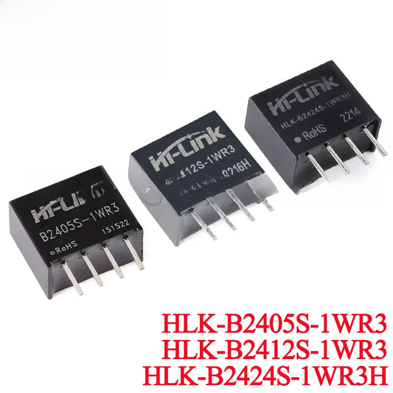 2 ชิ้น/1 PC DC โมดูลแยก 1W Hi-Link B2405S B2412S B242424S 1WR3 24V ถึง 5V 12V 24V Converter โมดูลหม้