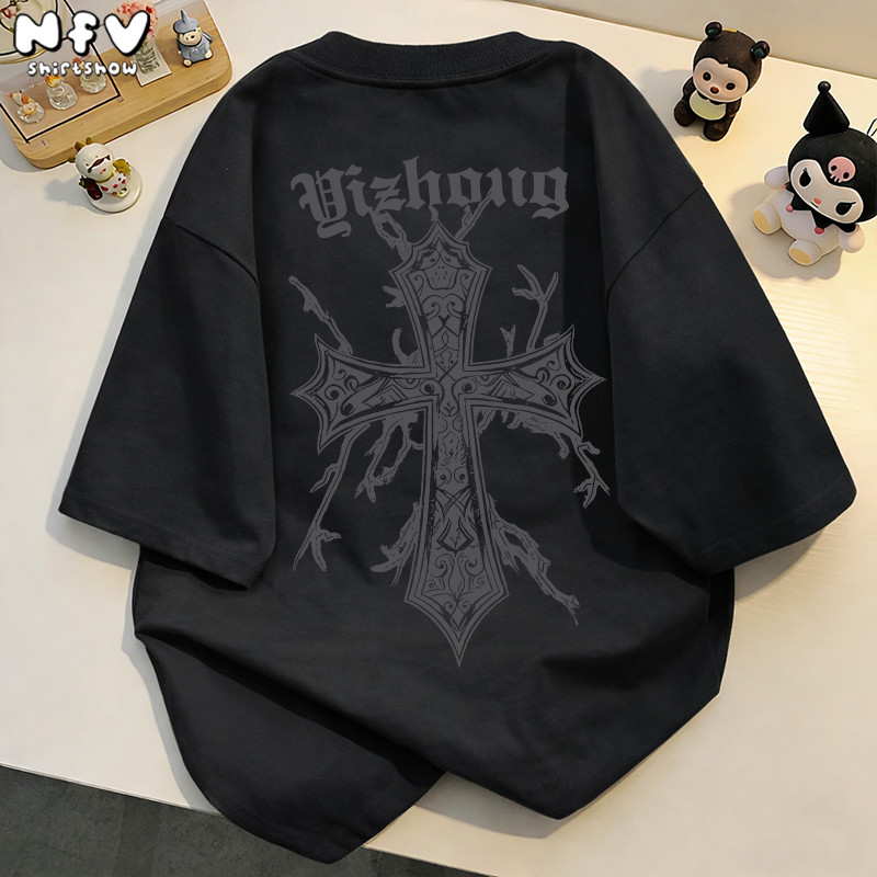 NFV เสื้อยืดคอกลมแขนสั้น oversize สวมใส่สบาย ลายสกรีนตัวการ์ตูนเท่ๆปนน่ารัก ผ้าฝ้าย ใส่สบาย YG866