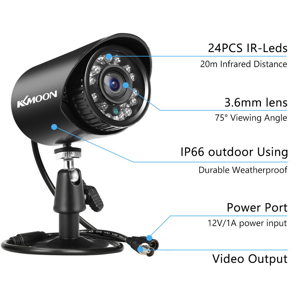 ทักษะ 1.0MP Analog Security กล้อง 720P 4-in-1 (TVI/AHD/CVI/CVBS) การเฝ้าระวังกลางแจ้ง Weatherproof พ