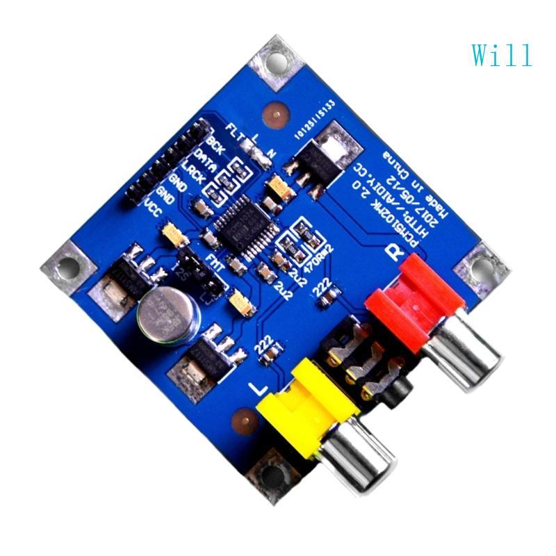 จะ PCM5102A ถอดรหัส DAC โมดูล 32Bit 384K PCM5102 ถอดรหัส DAC สเปกตรัมบอร์ด
