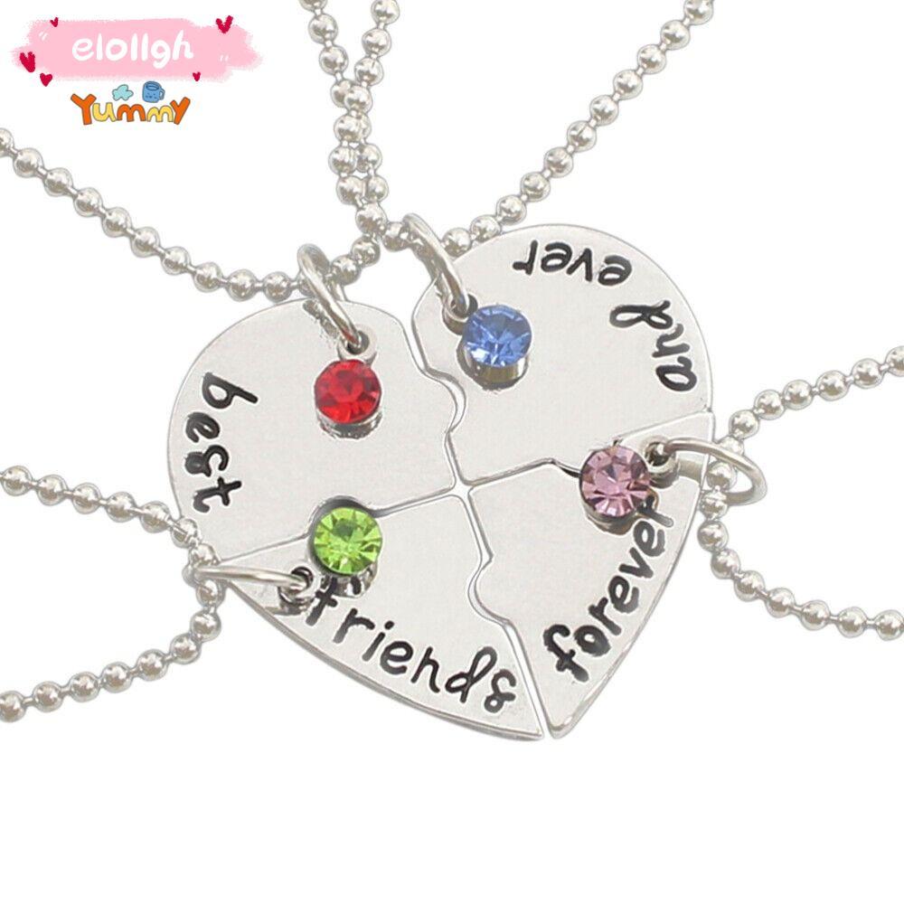 ELOGH 4 Bff Love Necklace Friend Creative Necklace