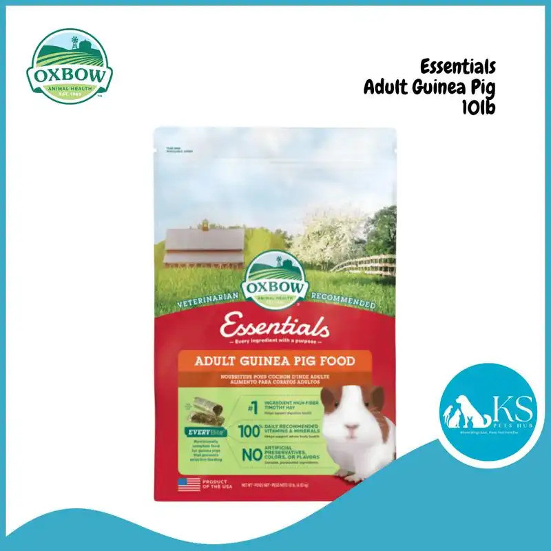 [ 10lb / 4.54kg ] Oxbow Essentials อาหารหนูตะเภาสําหรับผู้ใหญ่สําหรับสัตว์เล็ก