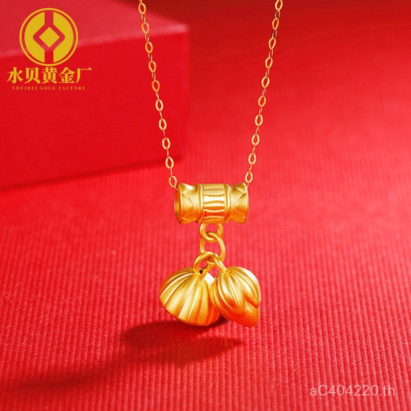 Pearl Lotus Gold 999 ขนาดเล็ก Transfer หญิง Lotus สร้อยข้อมือ 3d999 Gold Hard จี้จี้ Lotus Shell Pur