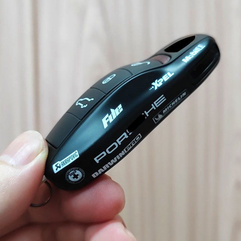 เหมาะสําหรับ Porsche Black Front Key Shell MACAN Maca Banquet Panamera718 พวงกุญแจ 911 Black Factory