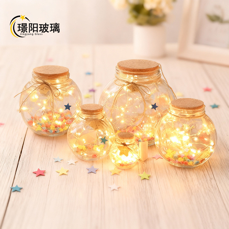 Creative Luminous Lucky Star Wishing ขวดไฟ LED แก้ว Cork ขวด Warm Light Star ขวดตกแต่งของขวัญคริสต์ม