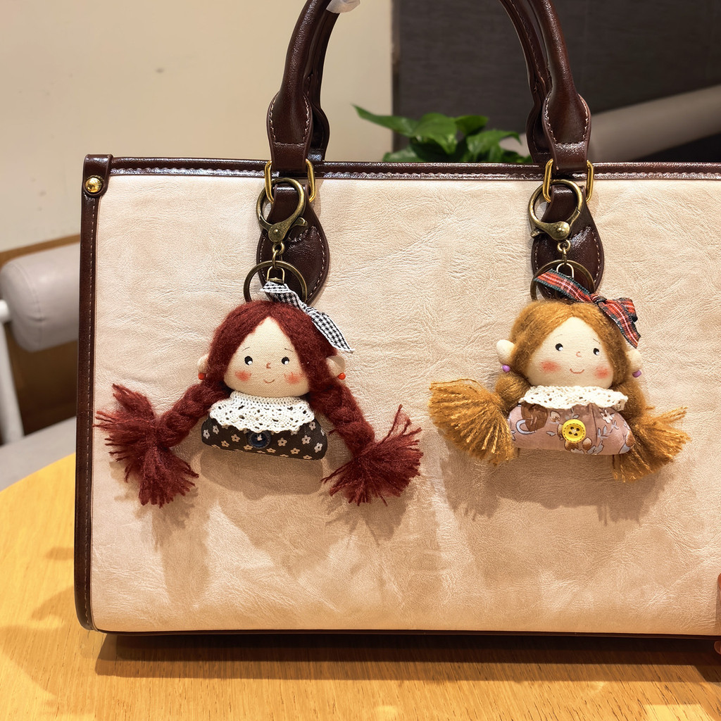 ตุ๊กตาถักเปียมืองานแฮนด์เมด พวงกุญแจน่ารัก สไตล์โมริ ขนาด 3.29 ซม.