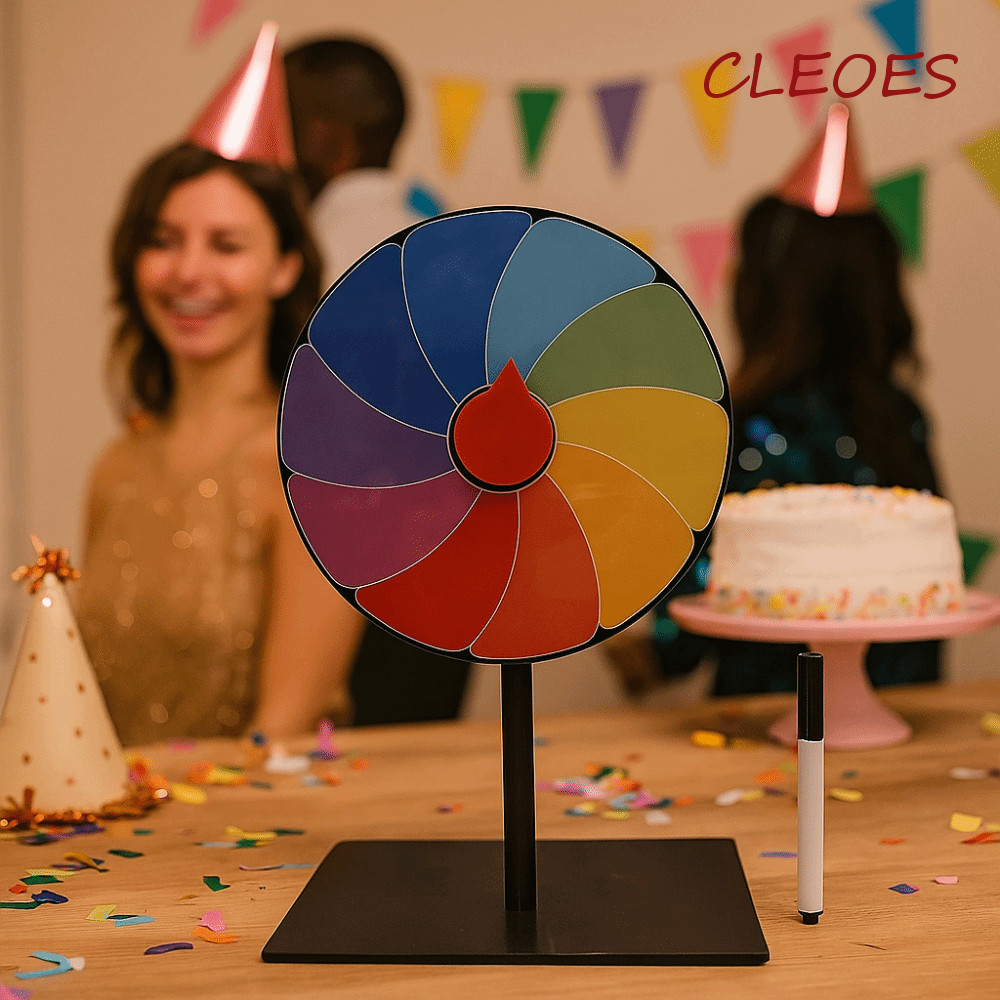CLEOES Reusable Fortune Wheel, ABS Spin Wheel Color Rooutlet Wheel, การเรียนรู้เกม Stable Base Spinn