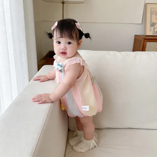ชุดจั๊มสูทสำหรับทารก 0-24 เดือน เป็นมิตรกับผิว ออกแบบสไตล์บอดี้สูท น่ารักเหมือนเจ้าหญิง