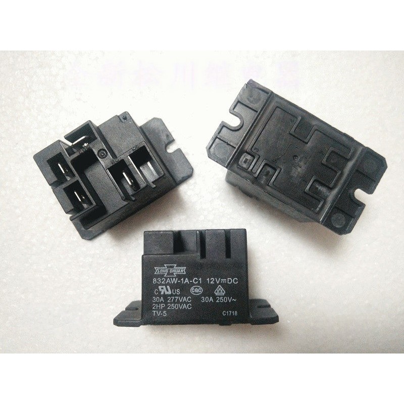 ((1 ชิ้น) ชิ้นส่วนอิเล็กทรอนิกส์พร้อมสต็อก 832AW-1A-C1 12VDC Matsukawa รีเลย์กําลังสูง 30A
