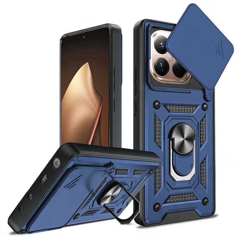 หรูหรากันกระแทกป้องกันเคสโทรศัพท์หนักพร้อมขาตั้งโลหะเหมาะสําหรับ Xiaomi 15T Pro 14T Pro 13T Pro Magn