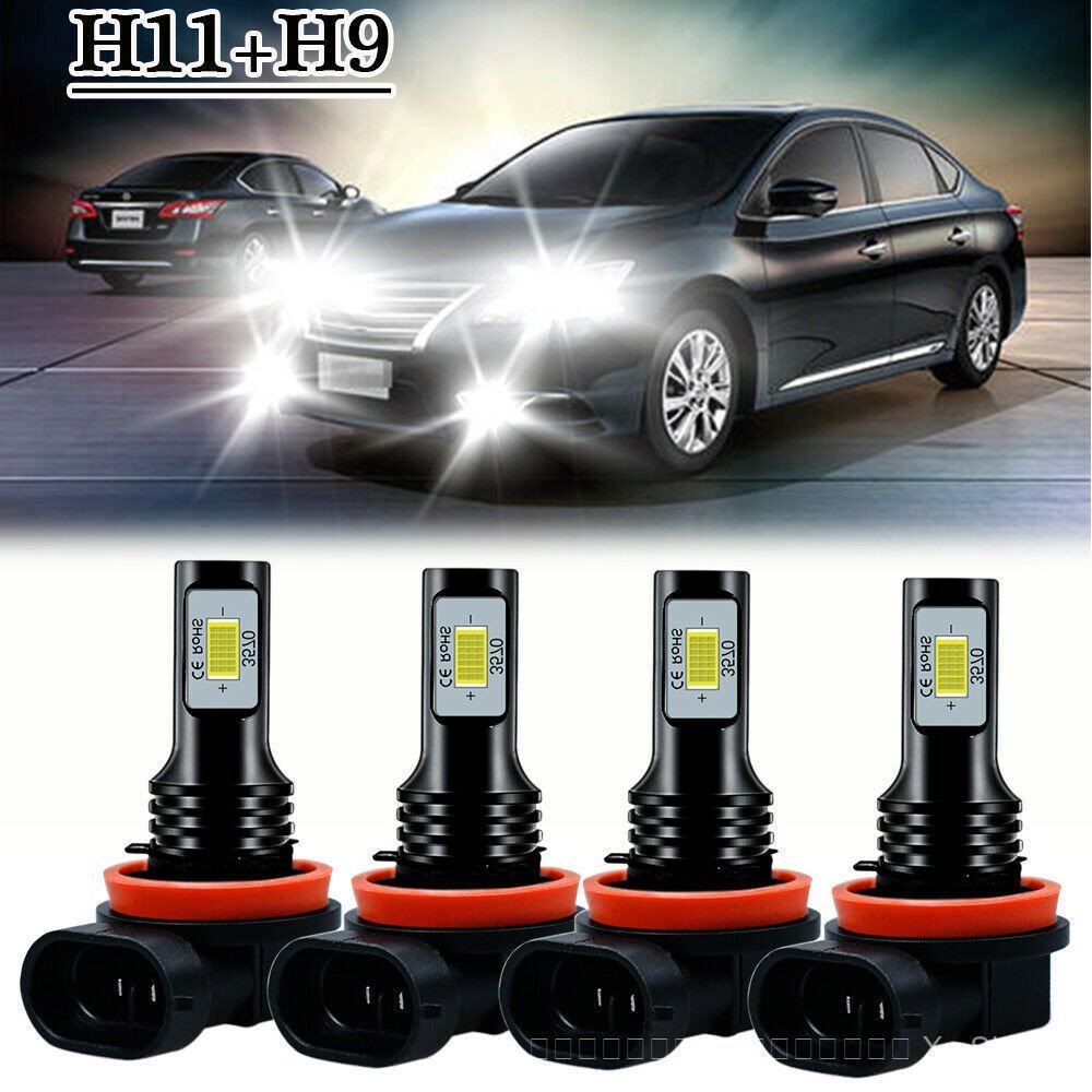 80W Highlight led ไฟหน้า 3570 2LED รถ 9005 ไฟตัดหมอกหมอกเปลือกสีดํา H11 H7