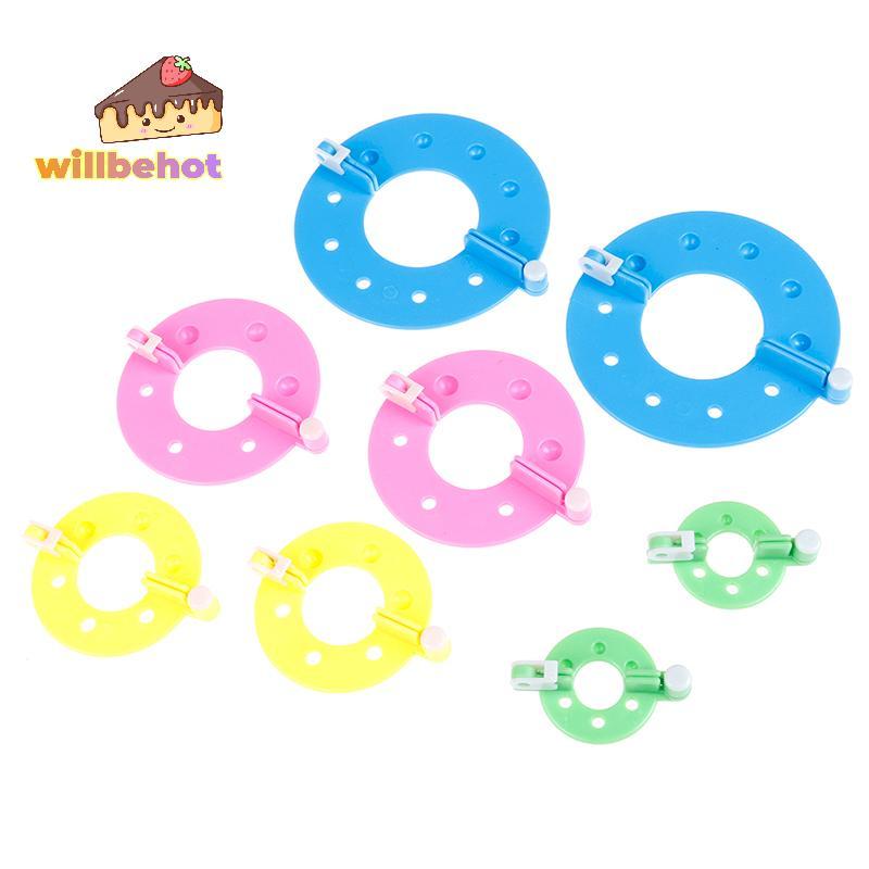 [Willbehot-t] 8PCS 4 ขนาด Fluff Ball Weaver PomPom Maker ถัก Loom Kit [ใหม่]