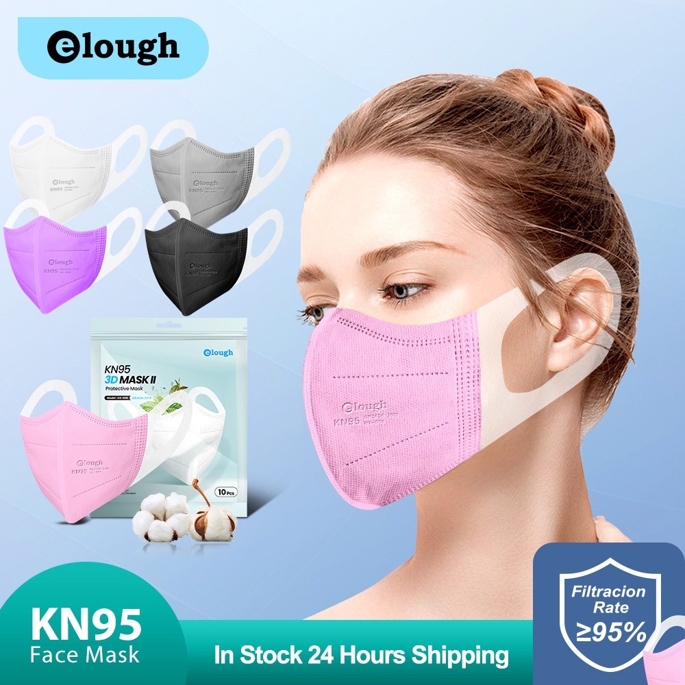 JT3 Elough 3D หน้ากาก KN95 FFP2 ผู้ใหญ่หน้ากากป้องกัน FPP2 นํากลับมาใช้ใหม่กันฝุ่น Slim 4 ชั้น FFP2 